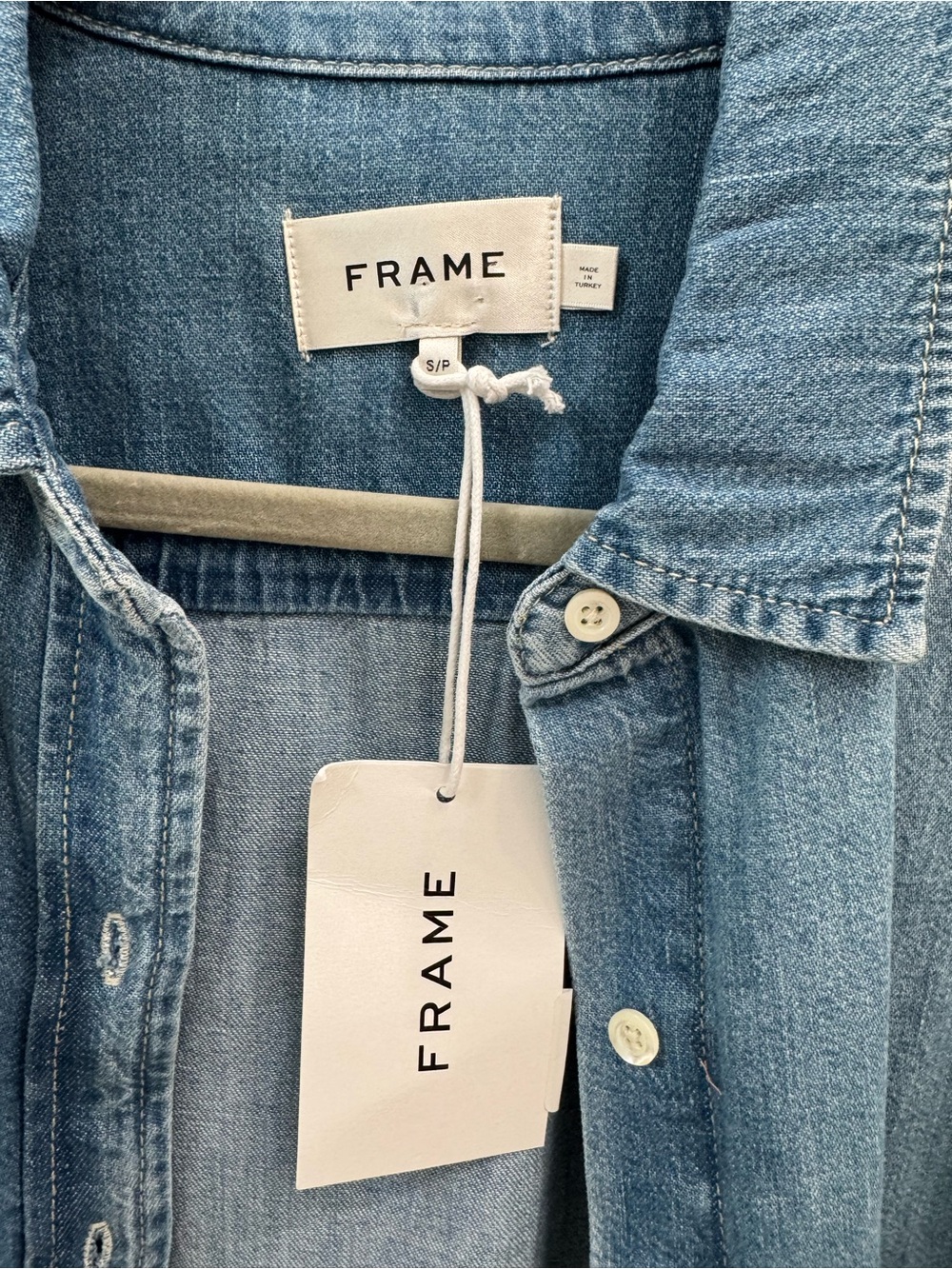 Frame Denim Light Blue Denim Button-Down Shirt - Picture 3 of 4